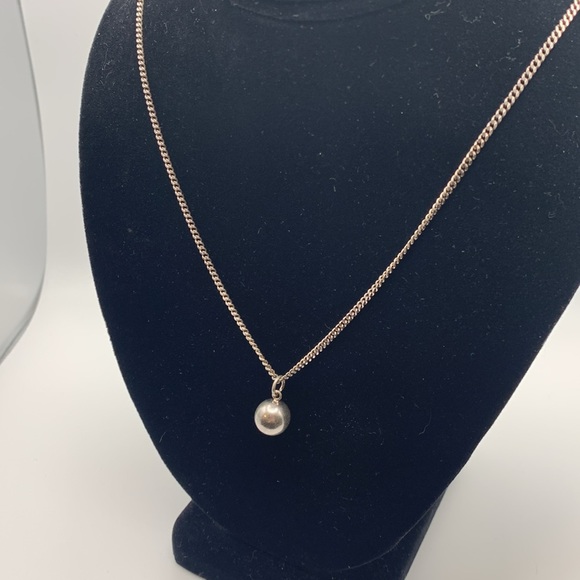 💝Vintage Silver Chain and Ball Pendant Silver 925 - Picture 5 of 5